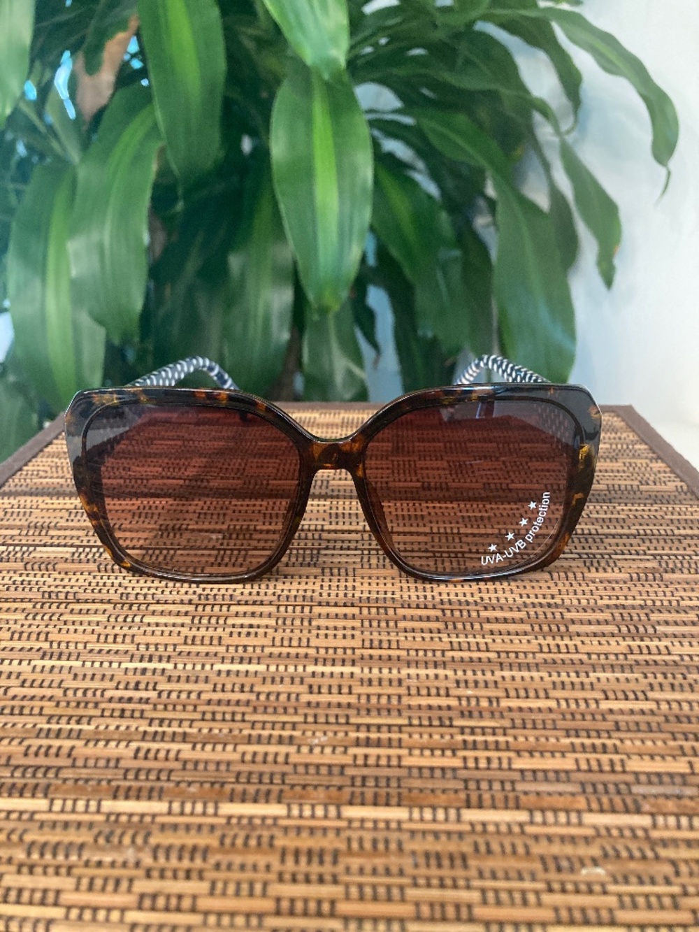 Brown Polka Dot Oversized Sunglasses (5552)